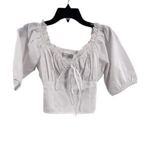 Daisy Street‎ White Cropped Blouse New Small